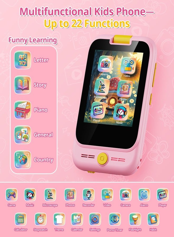 Gofimyee 2 in 1 Kids Smart Phone and Microscope Camera for Kid, Touchscreen HD Camera Cell Phone , Mini Pocket Handheld Microscope for Toddlers,STEM Educational Science Kit for Boys 3-10, with 32GB SD Card - Image 2